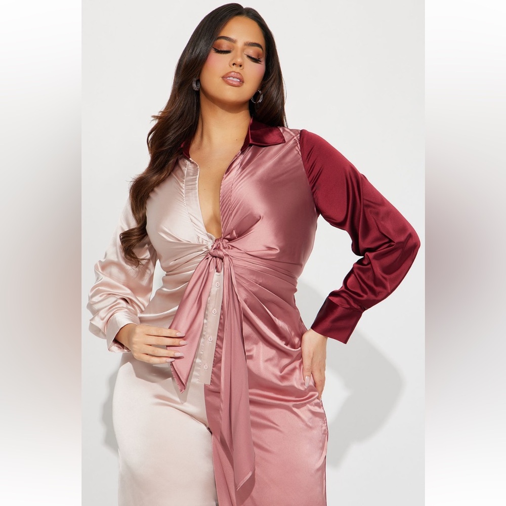 Elegant Satin Colorblock Jumpsuit